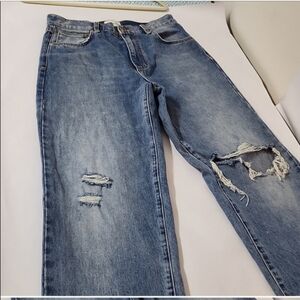 Abrand lightwash 90's straight leg A slouch jeans size 27 highrise distressed